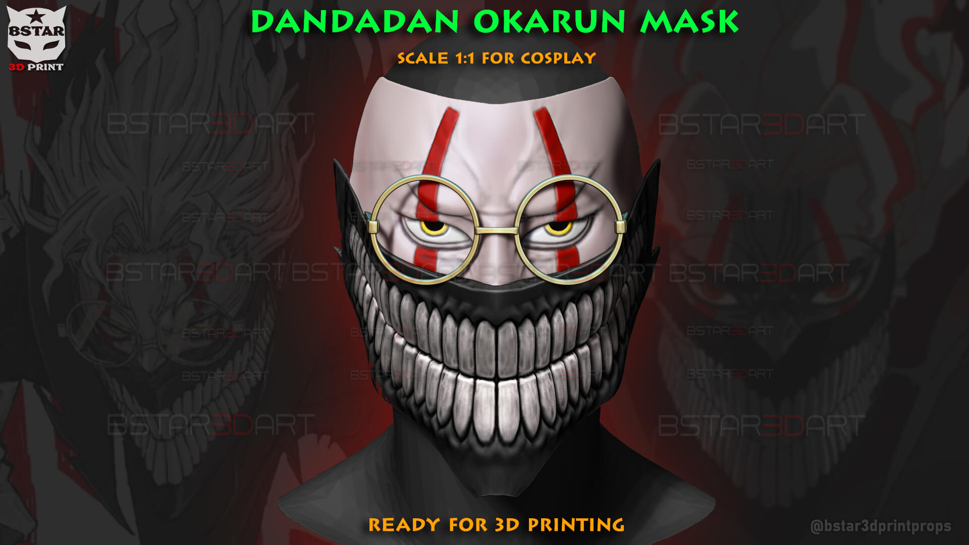 Dandadan Okarun Mask - Anime Cosplay 3D Model by blackstar90