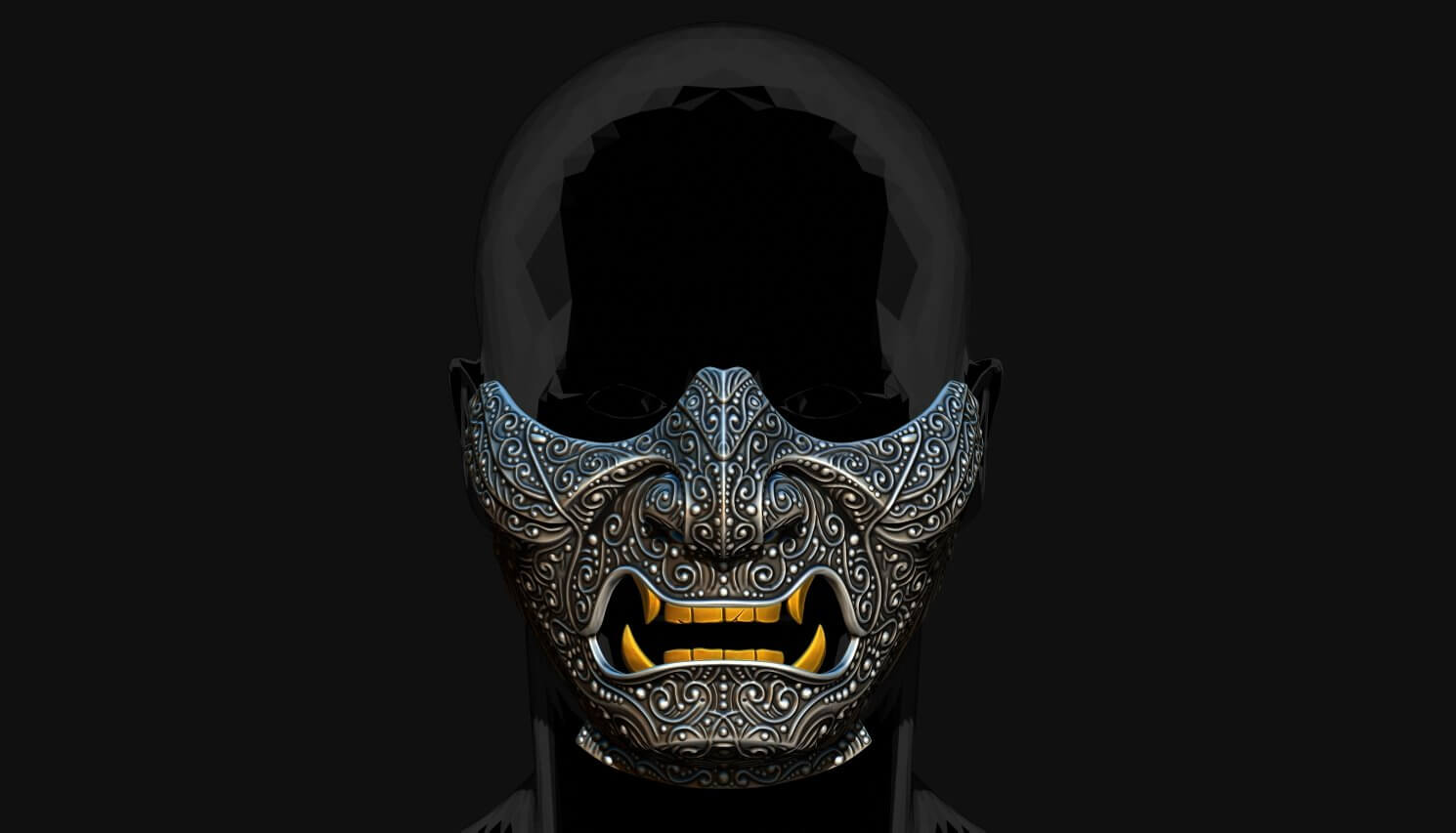 Ghost Of Tsushima Samurai Cosplay Mask 3D Model by blackstar90