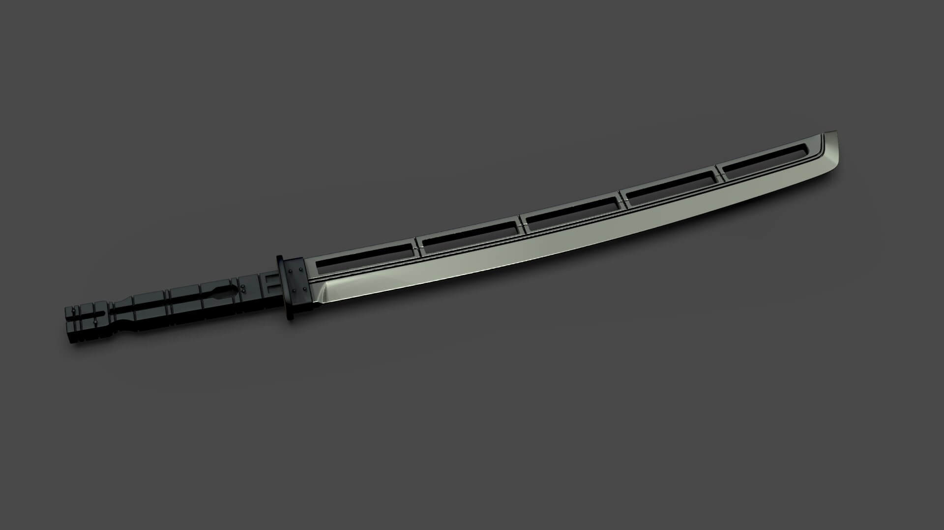 Hawkeye Katana Sword Clint Barton Weapon 3D Model by blackstar90