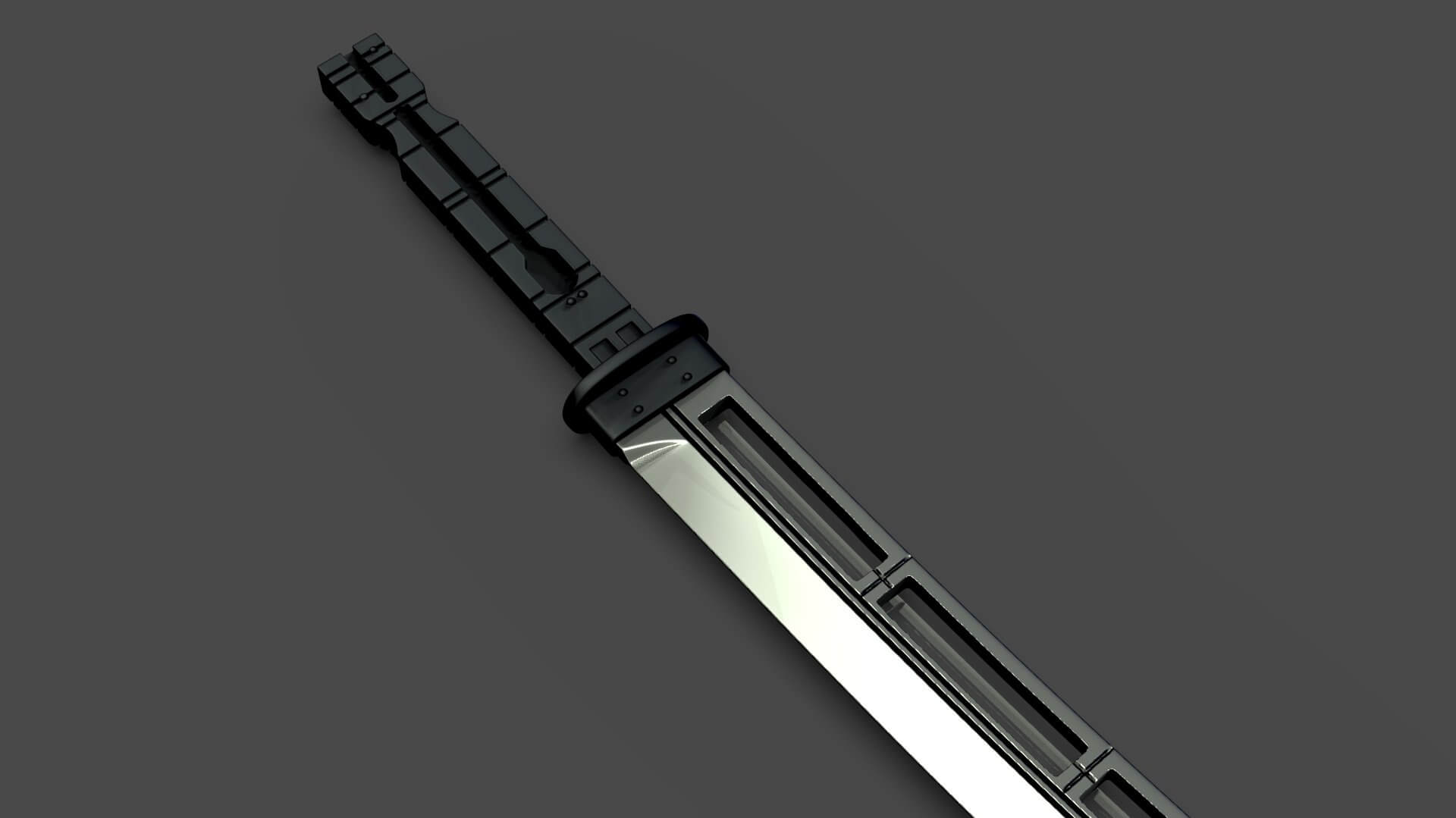 Hawkeye Katana Sword Clint Barton Weapon 3D Model by blackstar90