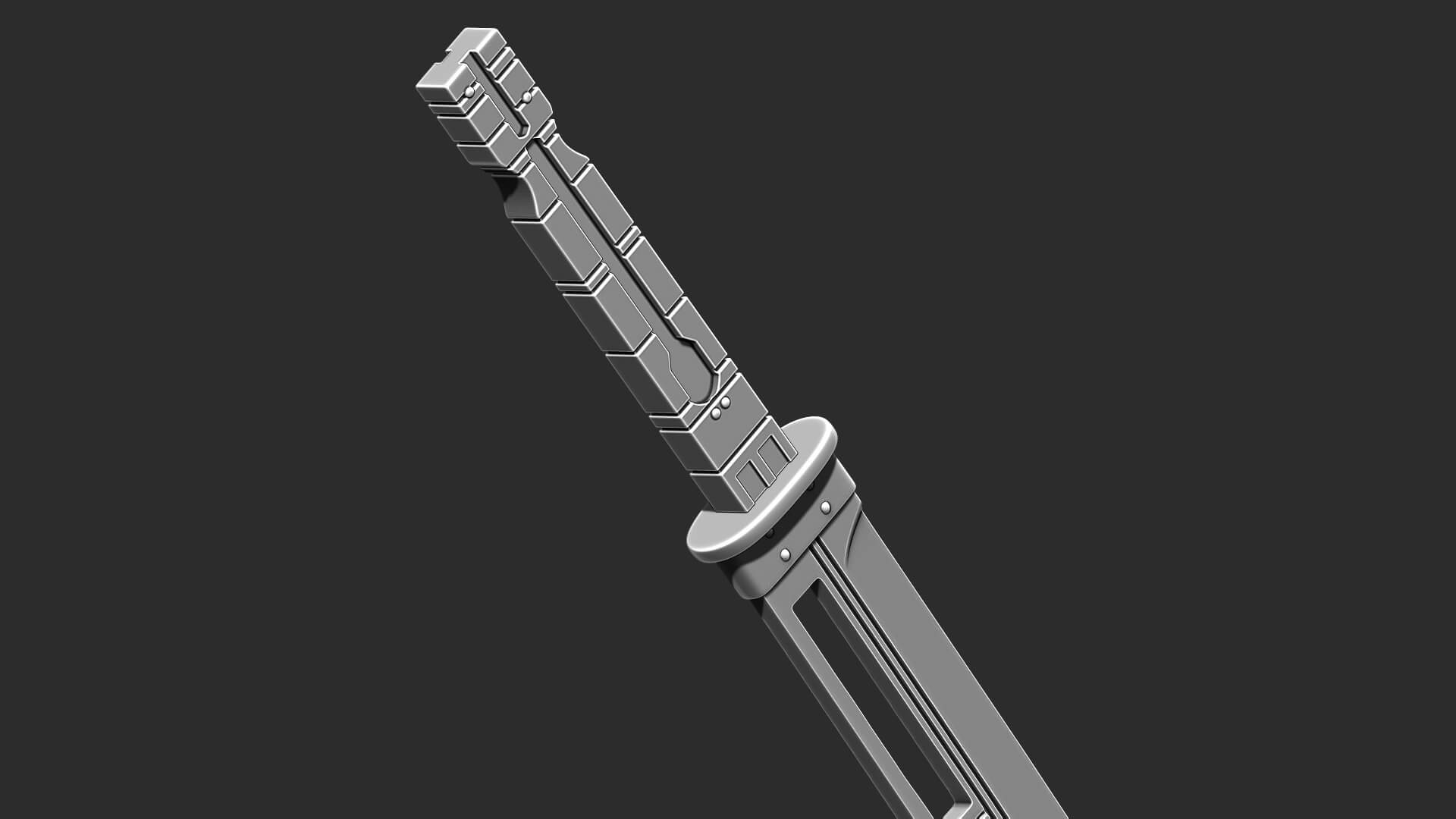 Hawkeye Katana Sword Clint Barton Weapon 3D Model by blackstar90