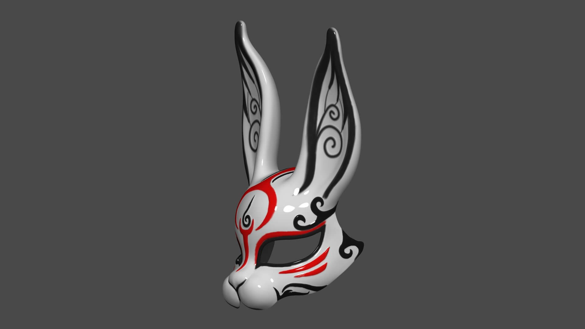 Rabbit Mask / Fox Mask Demon Kitsune Cosplay - 3D Model by blackstar90