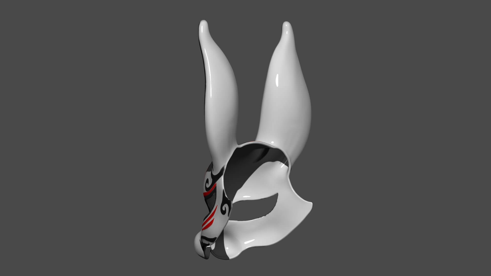 Rabbit Mask / Fox Mask Demon Kitsune Cosplay - 3D Model by blackstar90