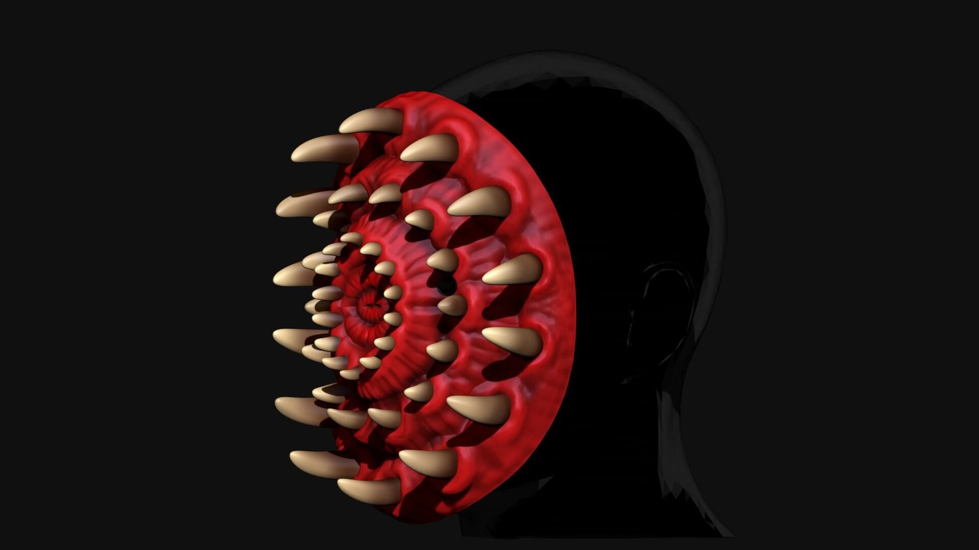 Tooth Horror Mask 3D Print Model by blackstar90