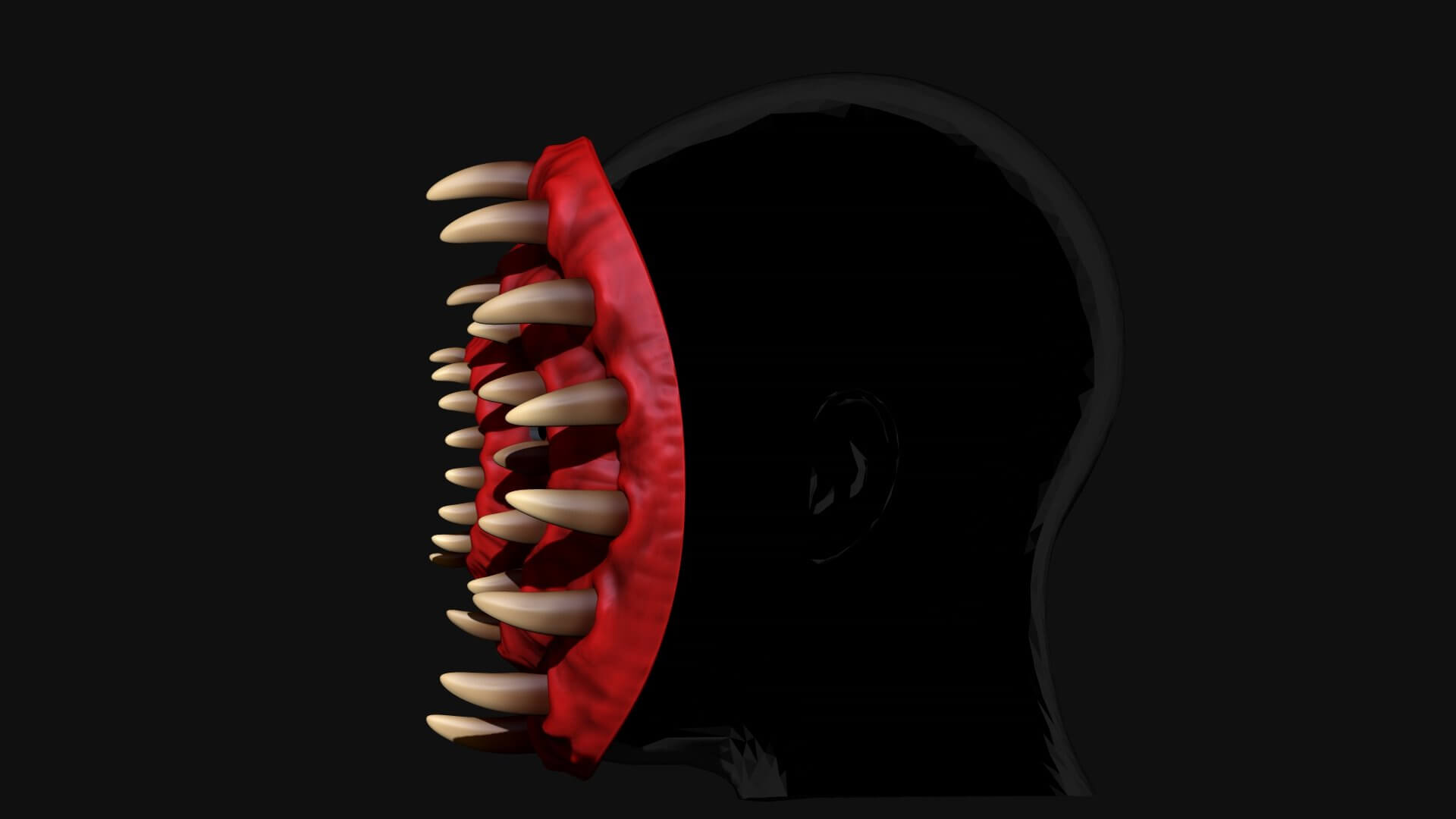 Tooth Horror Mask 3D Print Model by blackstar90