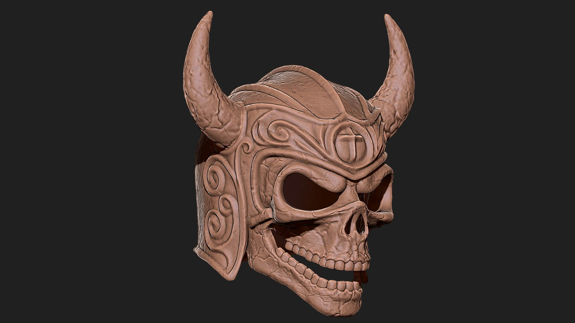 Viking Warrior Skull Helmet 3D Print Model by blackstar90