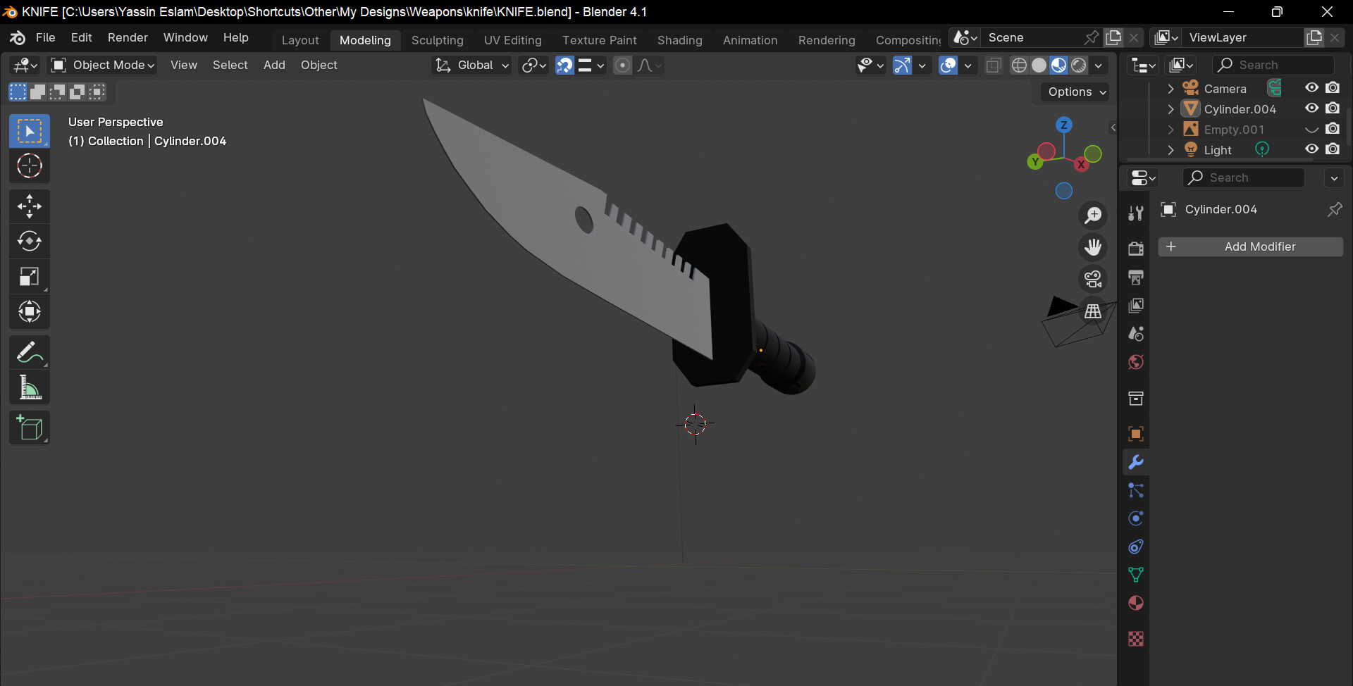 Knife Weapon - 3D Model by blend_iiiooolal
