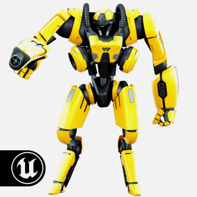 Battle Droid Syrios-F Auto-Rig Pro Rigged for Mixamo Unreal