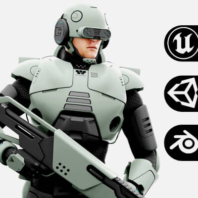 Cyborg Sol-50 Auto-Rig Pro Rigged for Mixamo Unreal Engine