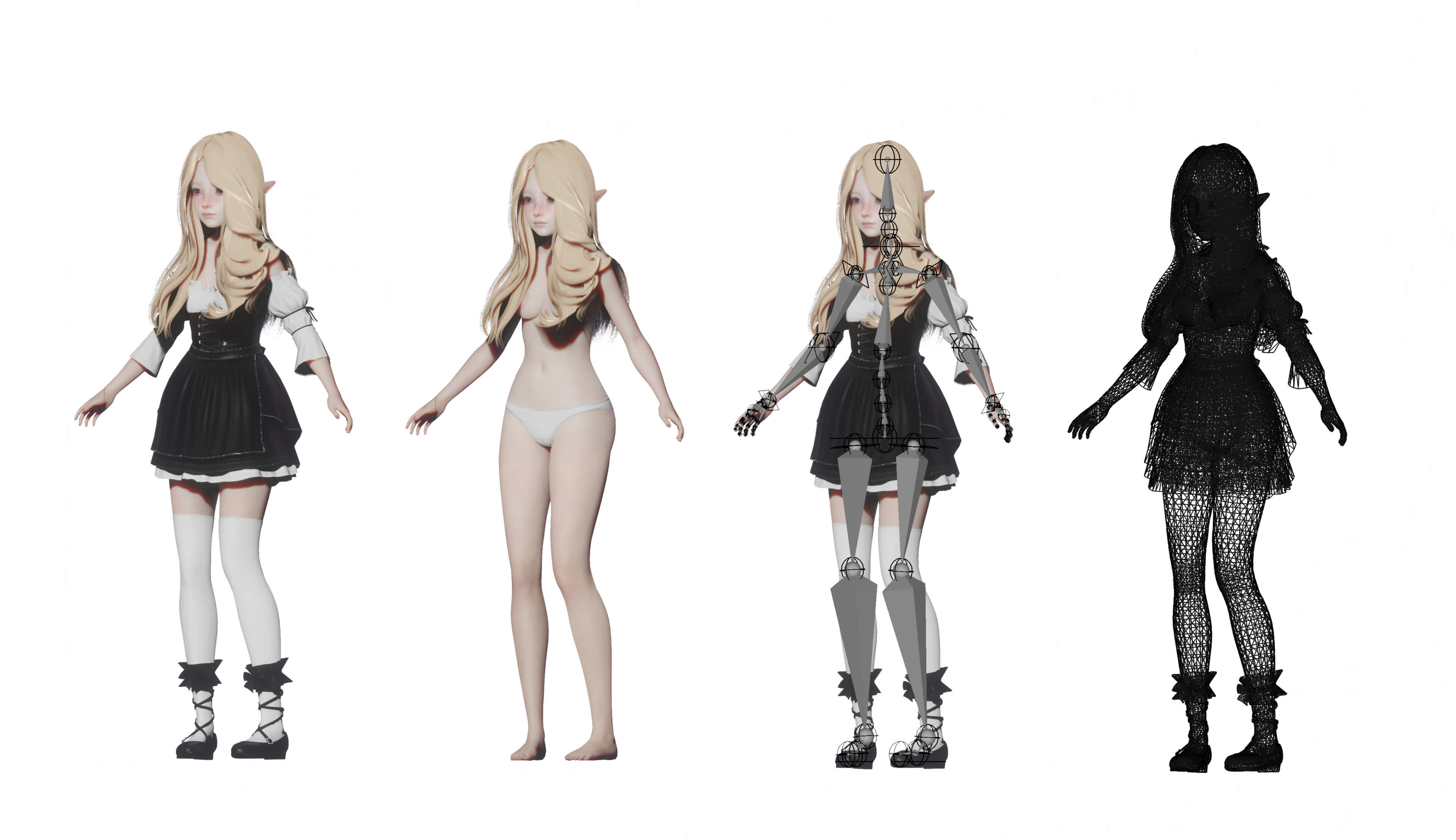 Elf Realistic Female Character Blender Eevee 3D Model by