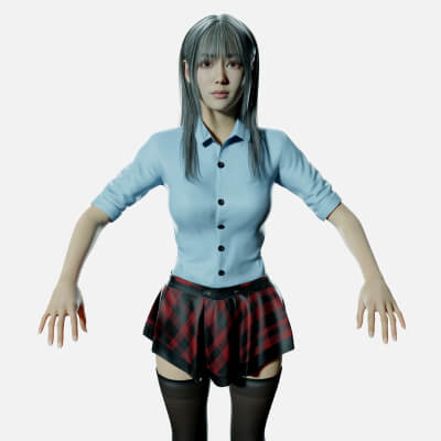 Asian Girl PBR 8K Full - Rigged 2026