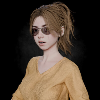 Cute Girl PBR 8K High Detail