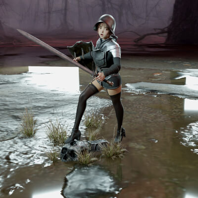 Female Knight PBR 8K Free Version