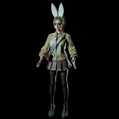 Pretty Cool Girl PBR 8K Highdetails Rigged 2026