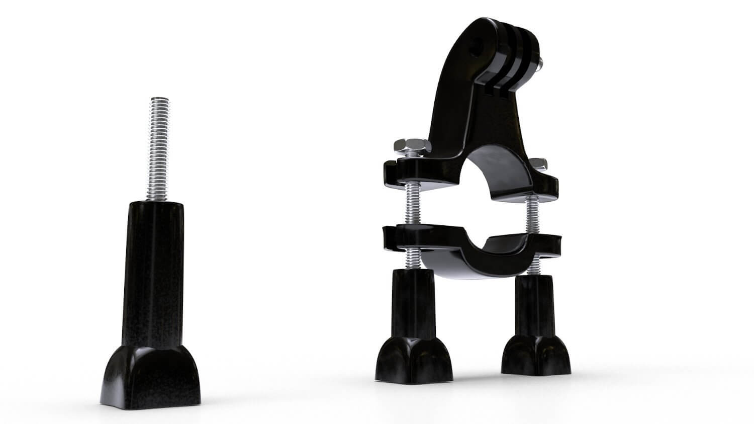 Action Camera Handle Mount 3D Model by Blenduffo