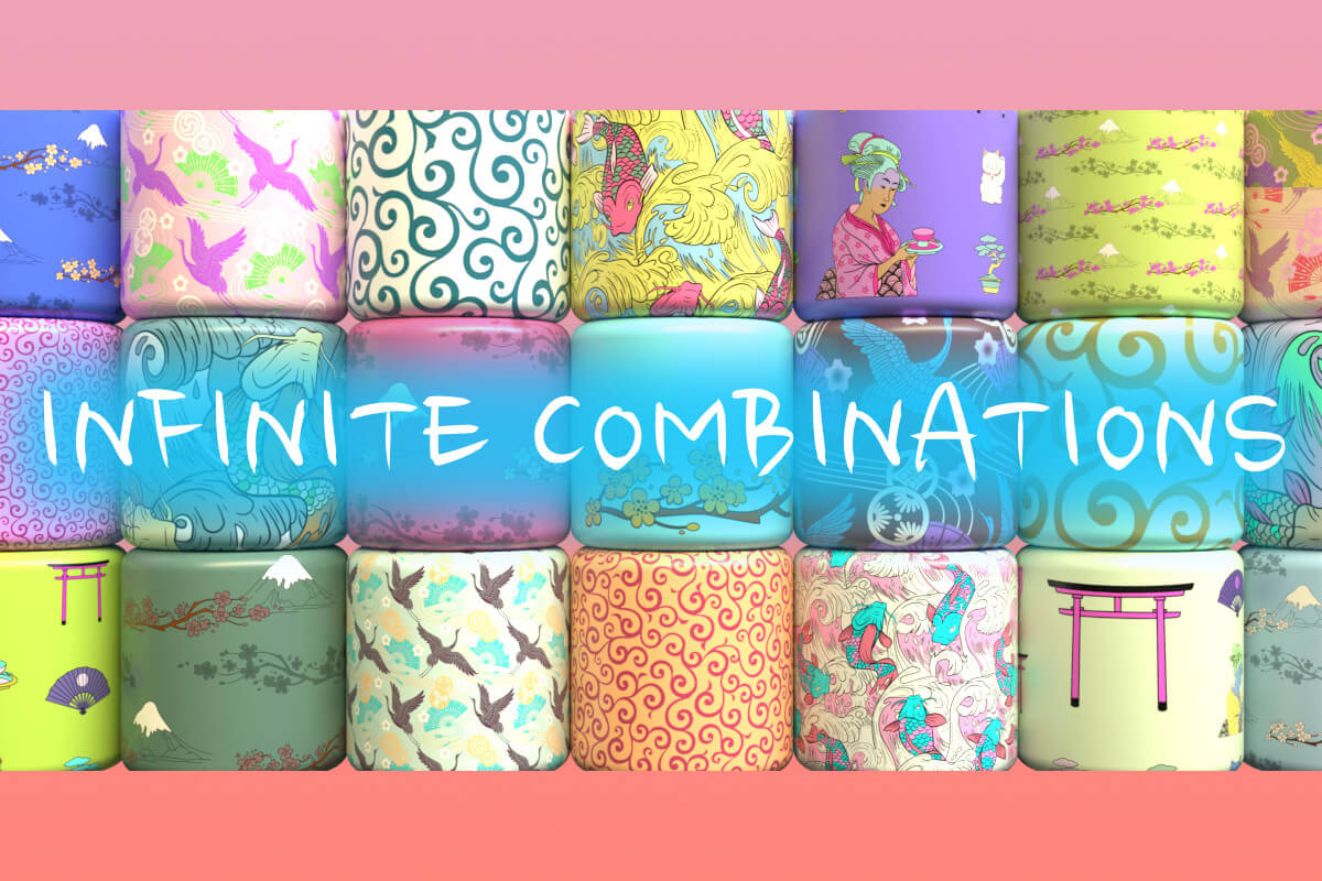 Japanese Patterns for Blender 3D Material or Shader by Blenduffo