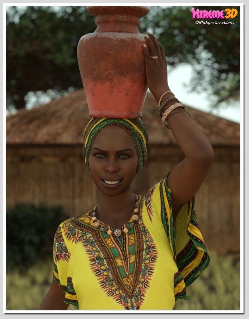 Afro Woman 3D Render, Digital Art by blueyescreations