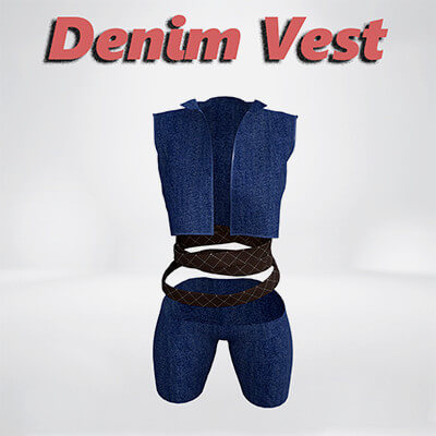Denim Vest and Shorts for Genesis 8 8.1 and 9 Feminine