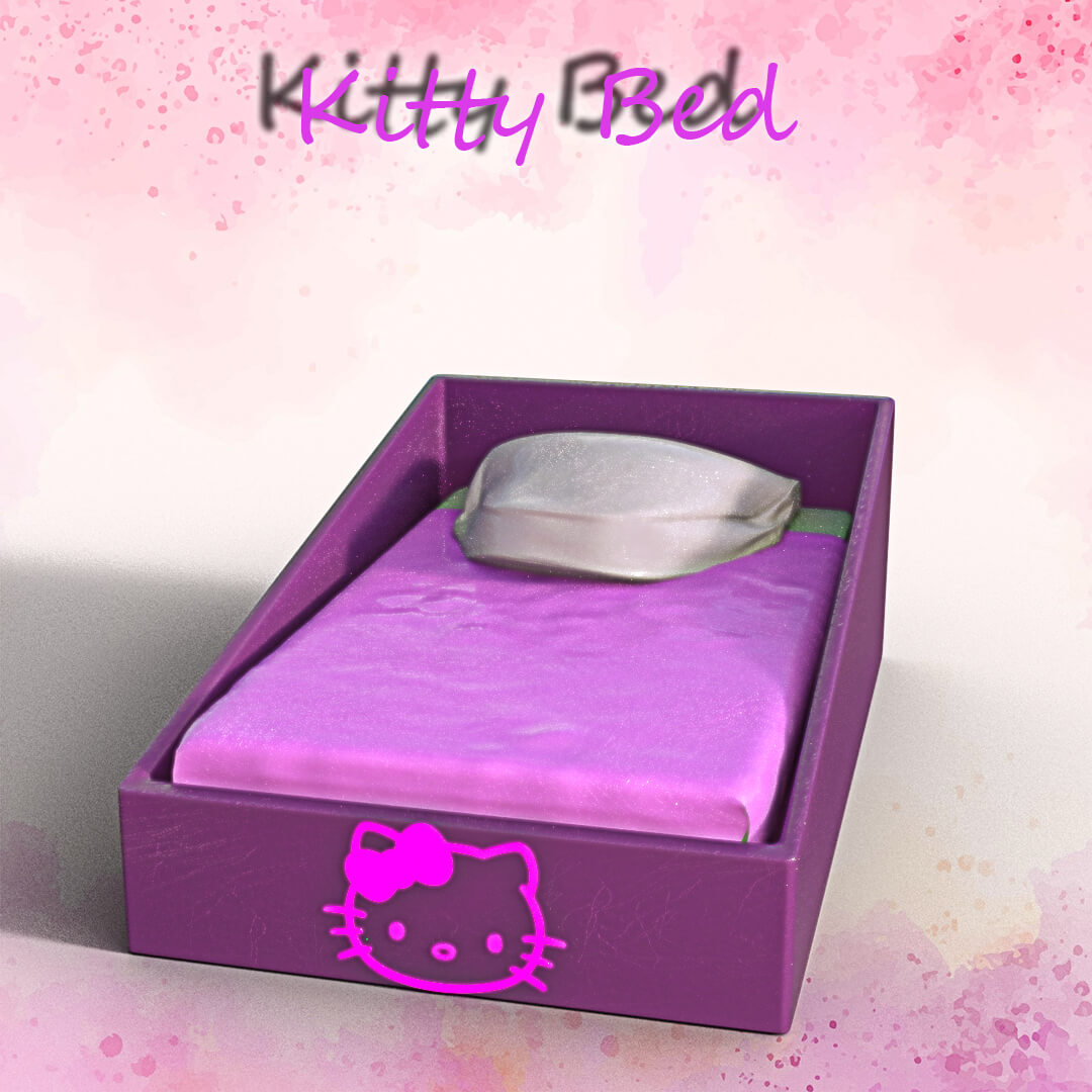 Hello Kitty Bed Daz Content by BoBo3D