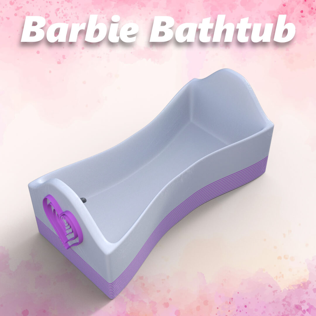 White Barbie Bathtub Daz Content by BoBo3D