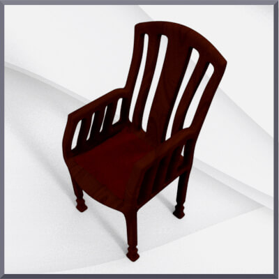 Wooden Chair With Red Cloth