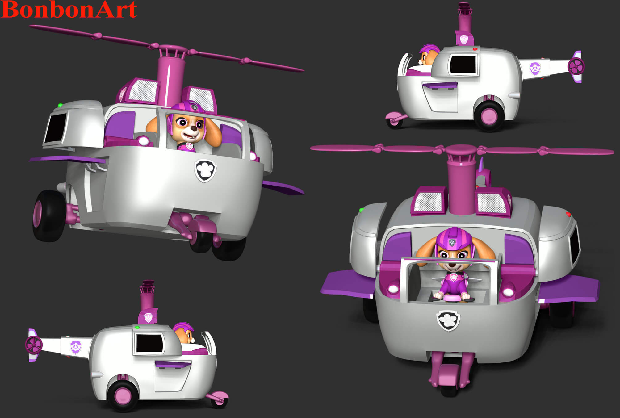 Skye Helicopter - Paw Patrol 3D Model by Bon Bon Art