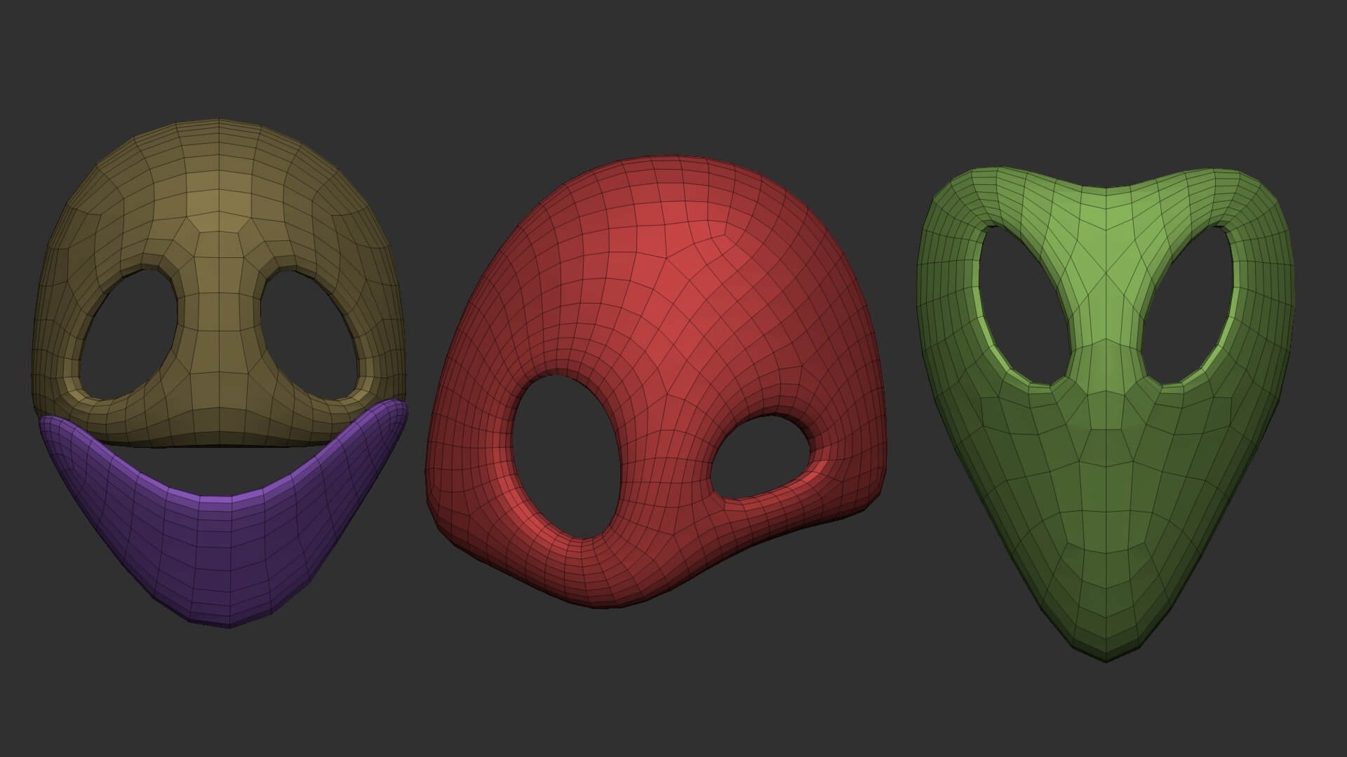 50 Low Poly Mask Shapes and Base Meshes IMM Set - Brush or Tool by ...