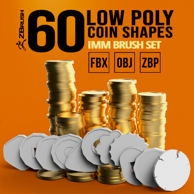 60 Various Coin or Money Base Mesh Shapes IMM Zbrush Set - 3D Model by ...