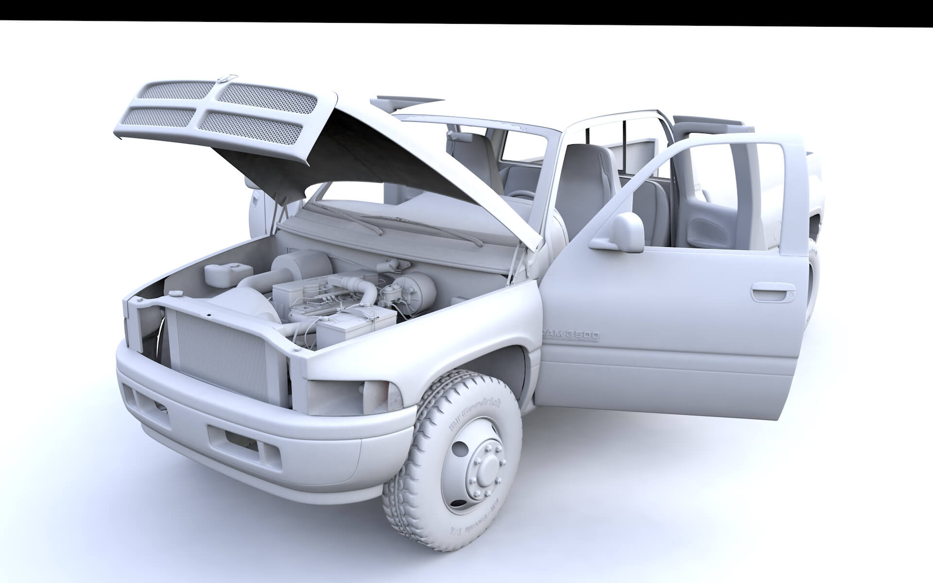 Dodge Ram 3500 Dually 2001 - 3D Model by brunomcardoso