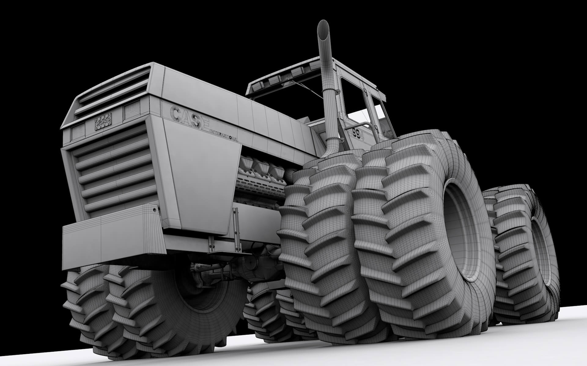 Ji Case 4994 1984 Tractor Red Version 3D Model by brunomcardoso