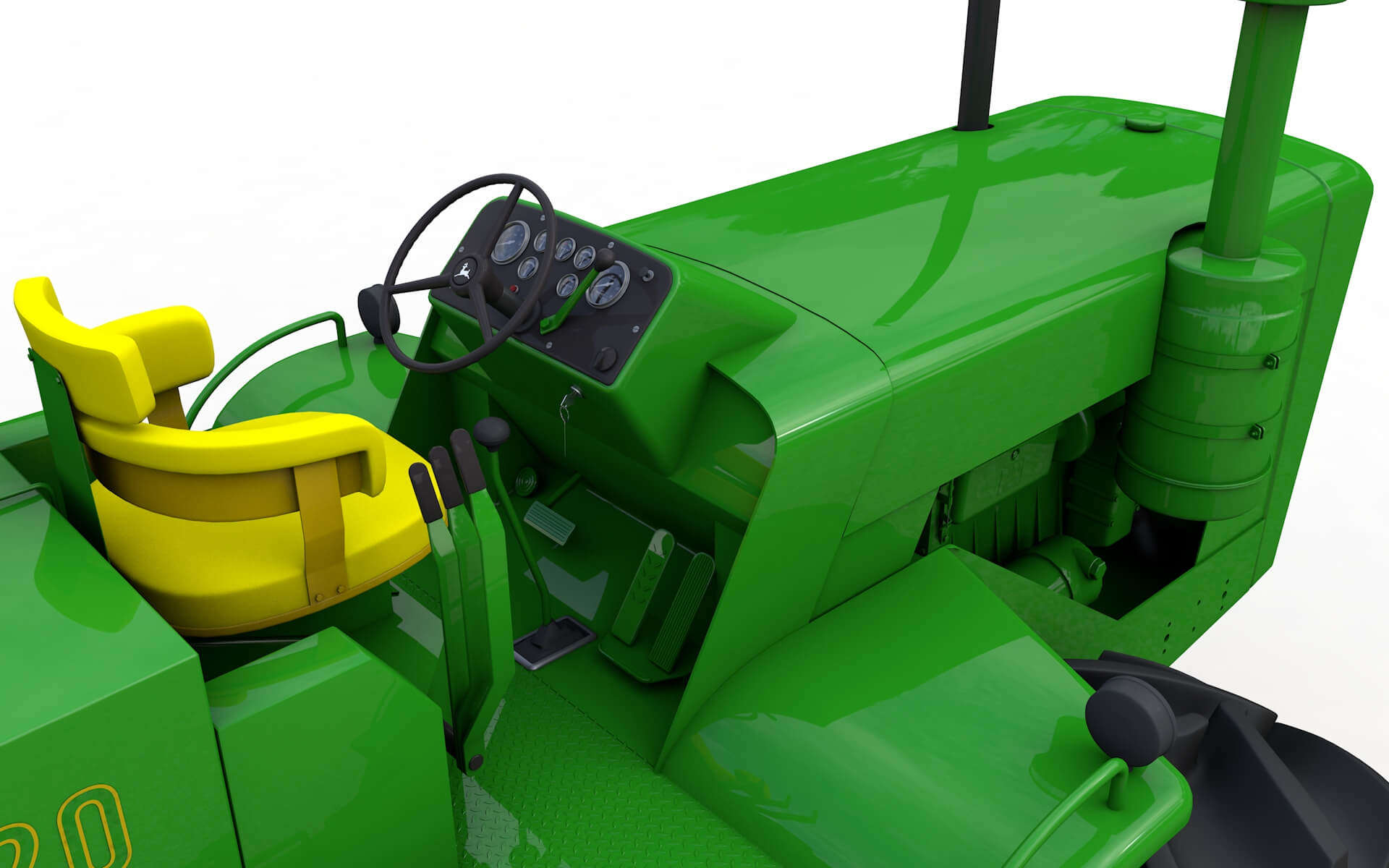8820 John Deere 8820 4WD Tractor 1960 With Cabin - 3D Model by brunomcardoso