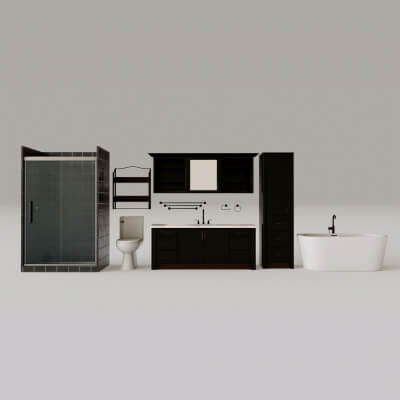 Dark Bathroom Set