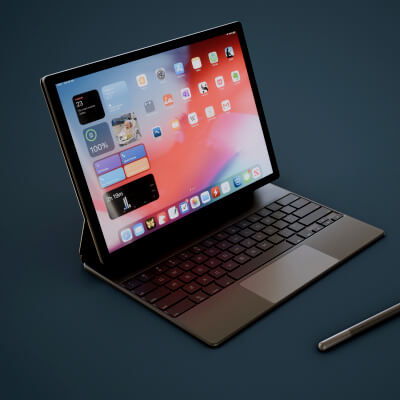 Large Digital Tablet with Keyboard Case and Stylus