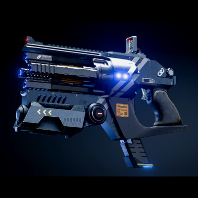 Sci-Fi Gun &ndash Game-Ready Futuristic Pistol 3D Model by BTGFX3D
