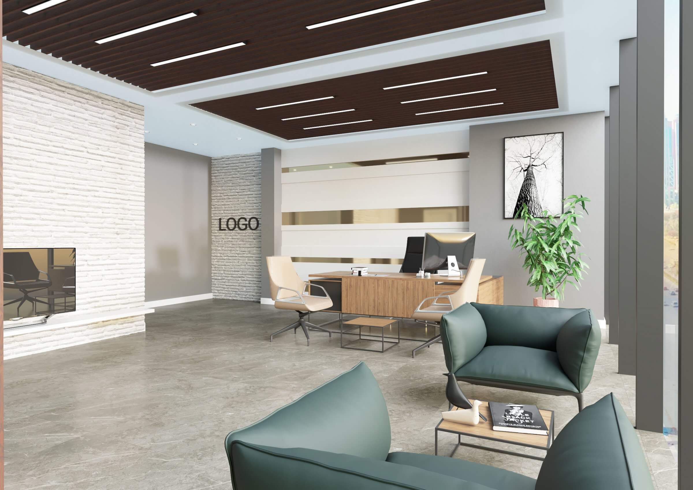 Office Interior Scene 01 3D Model by BTVisuals