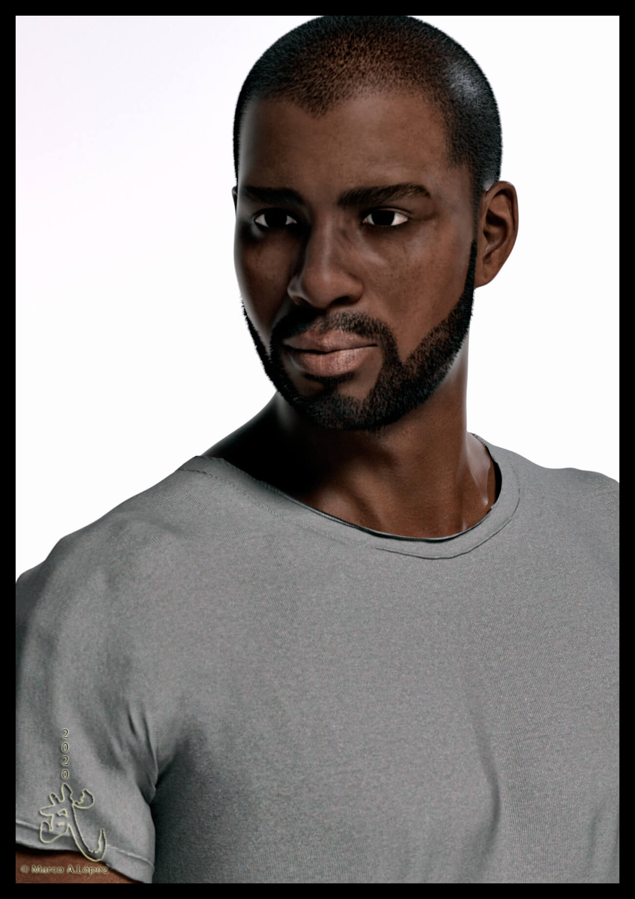 Demetrius portrait (2019) 3D Render, Digital Art by bu_es