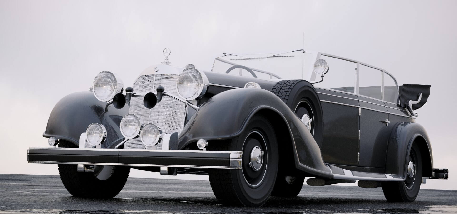 Mercedes Benz 770k 1936 3d Model