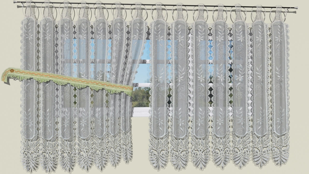 Crochet Lace Curtains 3D Model by Buncic