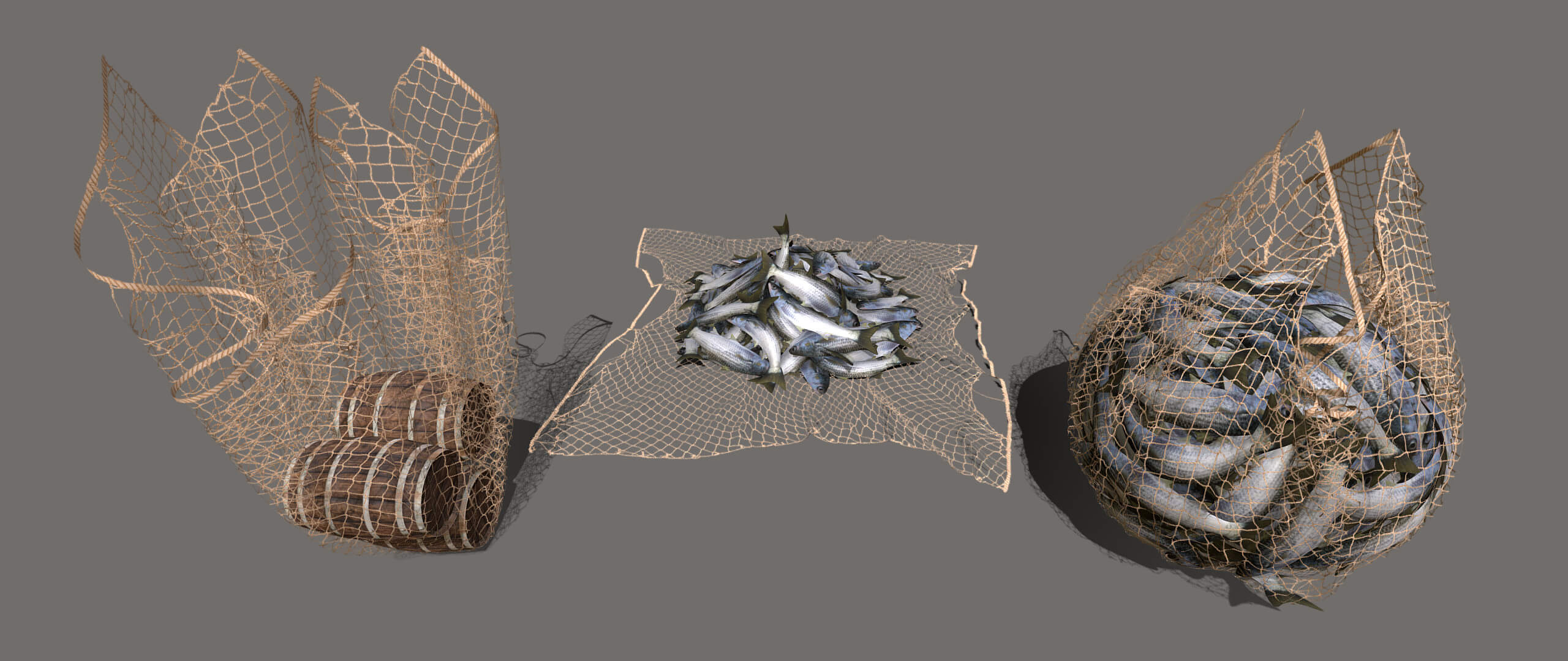 Fishing Net Low Poly 3D Model by Buncic