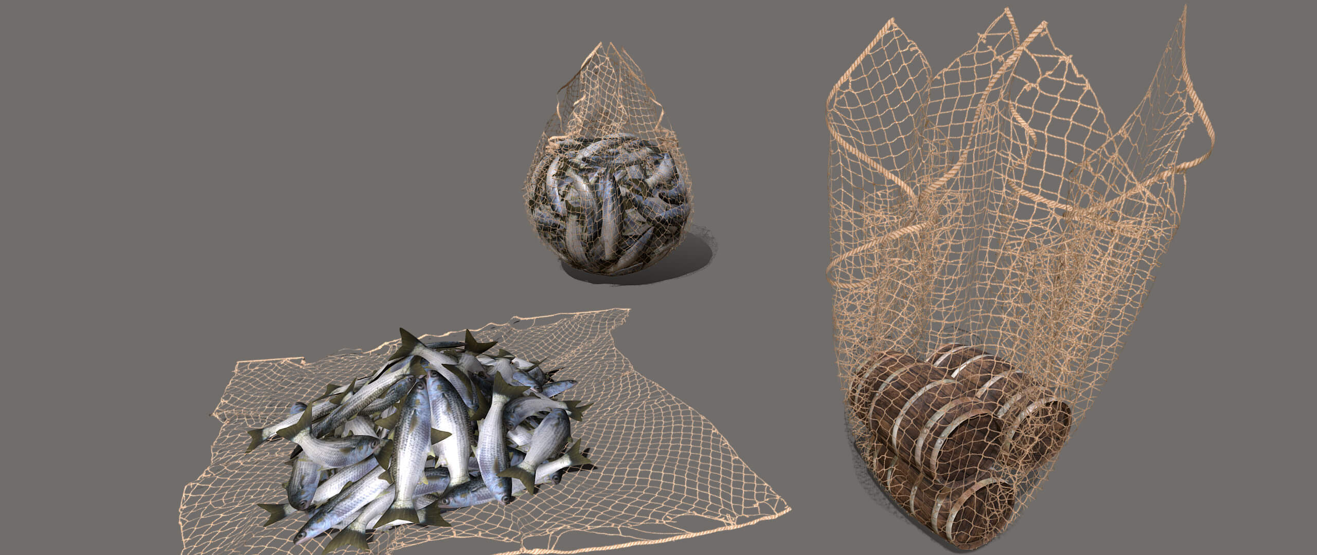 Fishing Net Low Poly 3D Model by Buncic