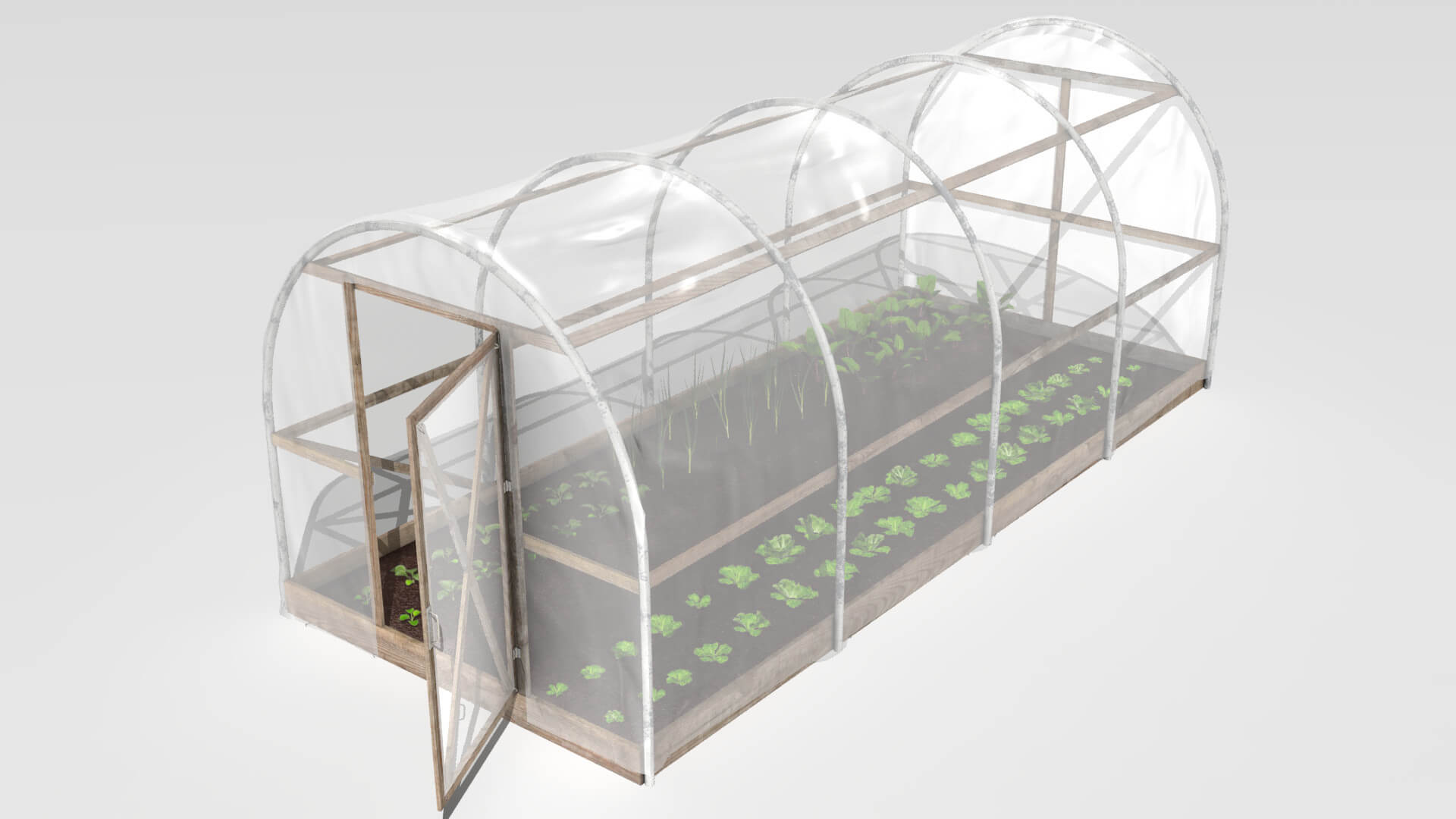 Plastic Greenhouse 3D Model by Buncic