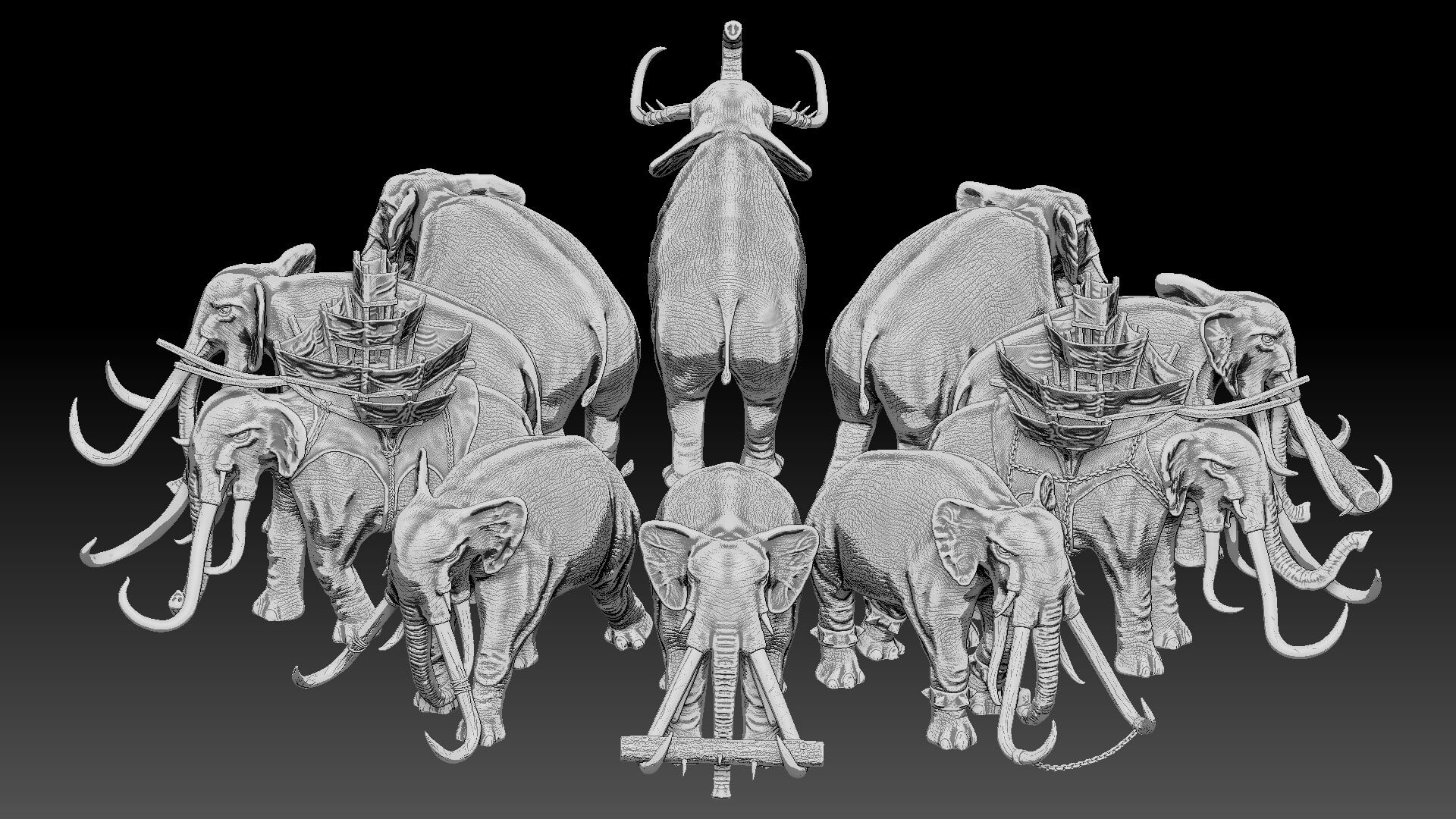 War Elephants 3D Print Model by Buncic