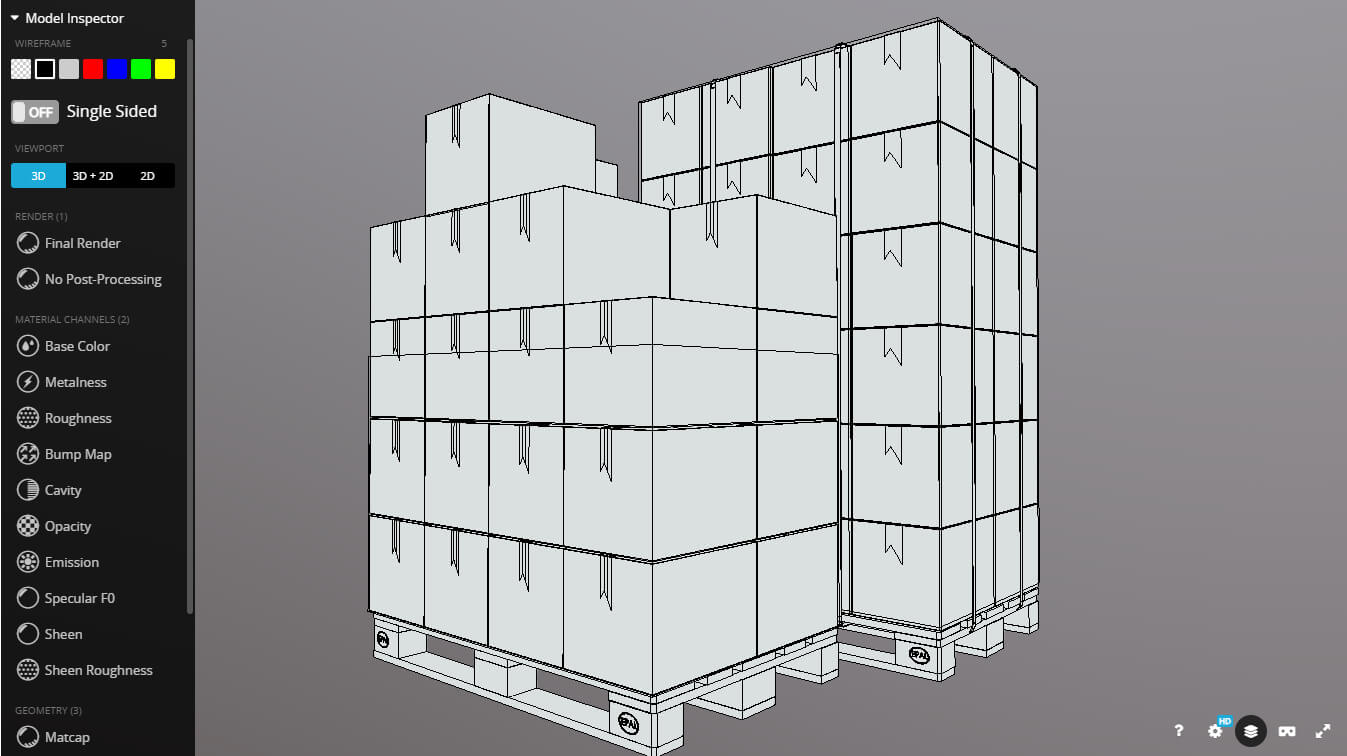 Pallets With Boxex - 3D Model by C-MES