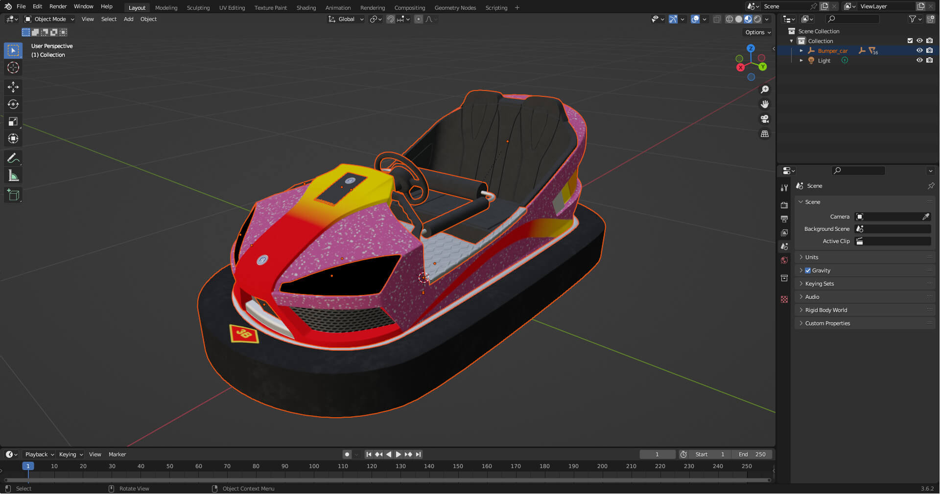 Bumper Car Pink 3D Model by Cactus3D