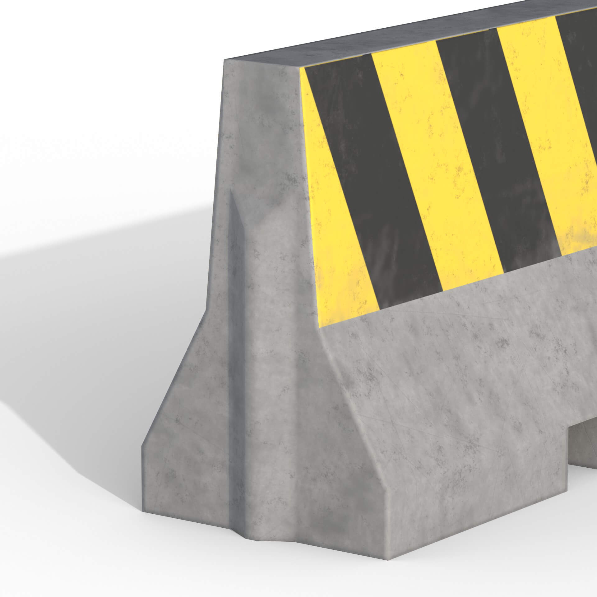 Concrete Traffic Barrier 3D Model by Cactus3D