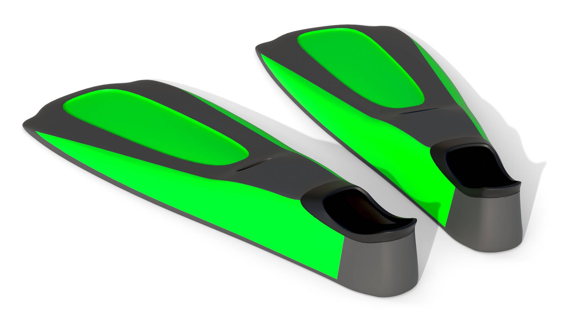 Dive Flippers Green - 3D Model by Cactus3D