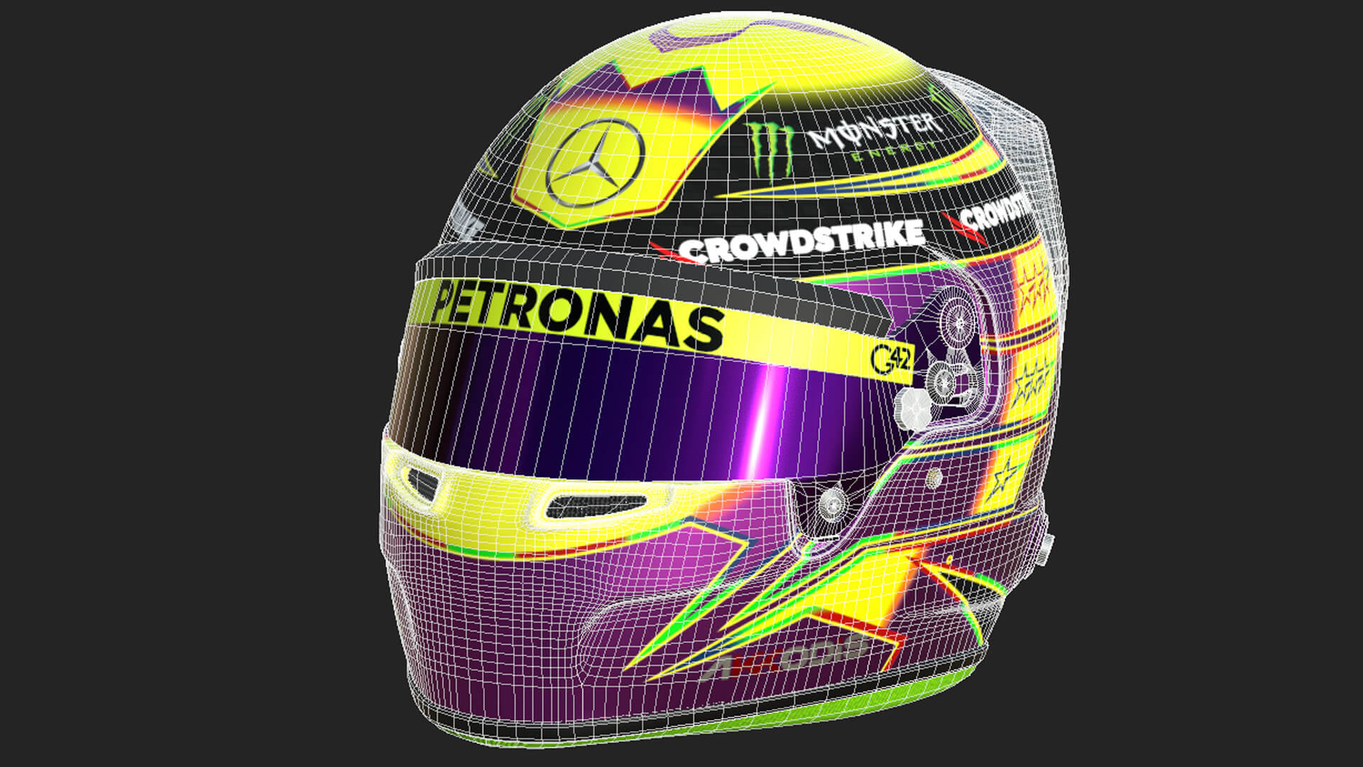 F1 Lewis Hamilton Helmet 2023 - 3D Model by Cactus3D