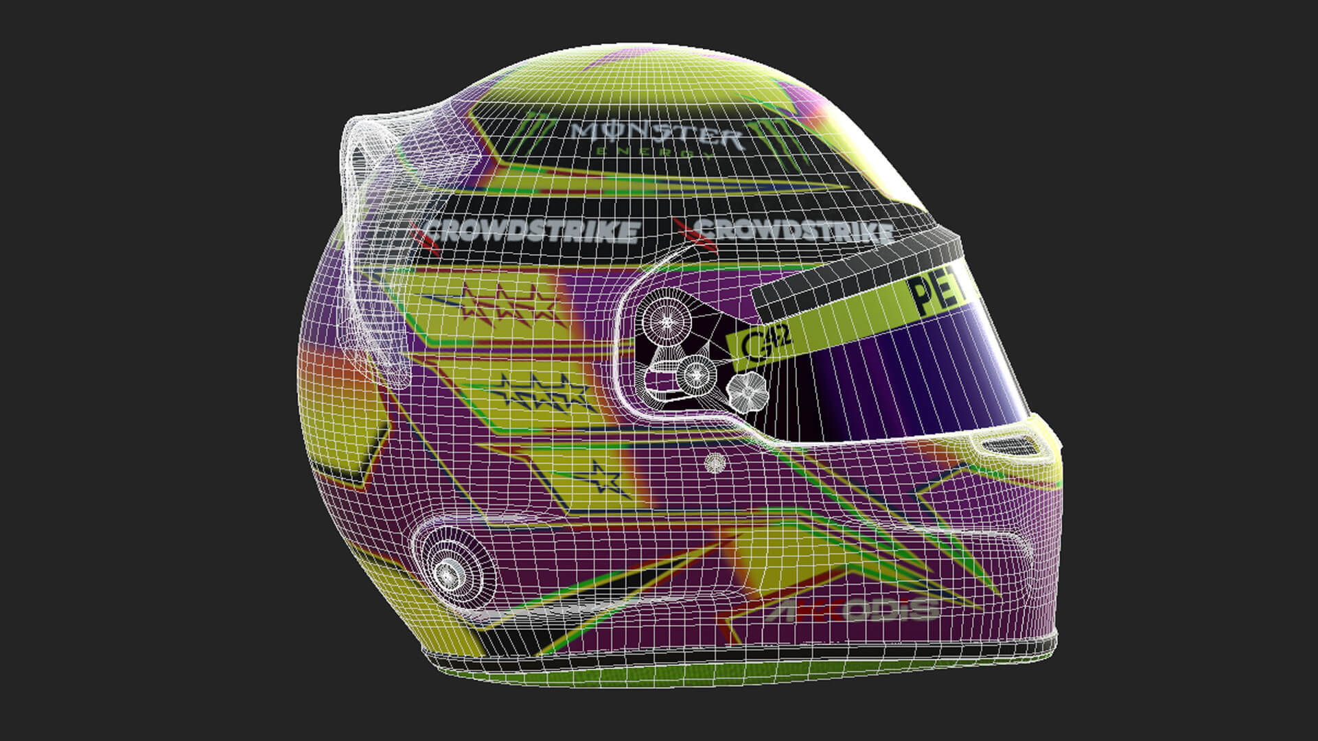 F1 Lewis Hamilton Helmet 2023 - 3D Model by Cactus3D