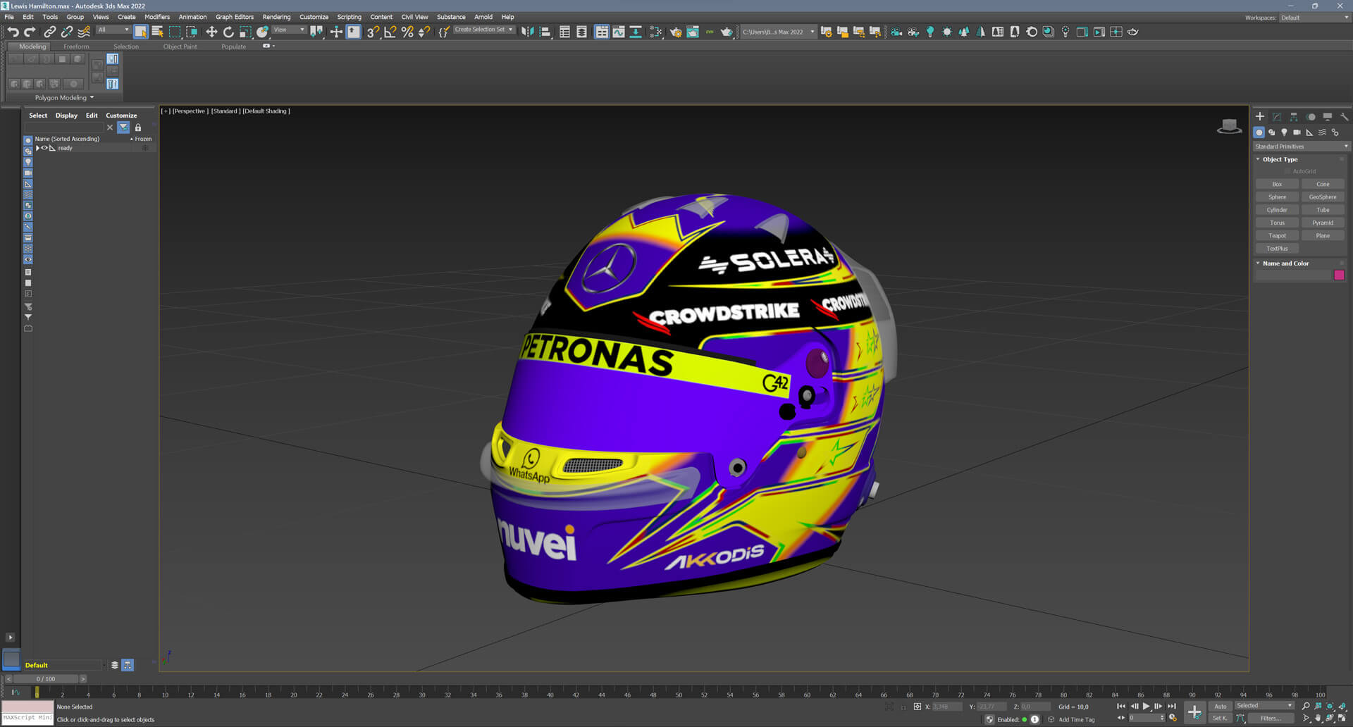 F1 Lewis Hamilton Helmet 2024 - 3D Model by Cactus3D