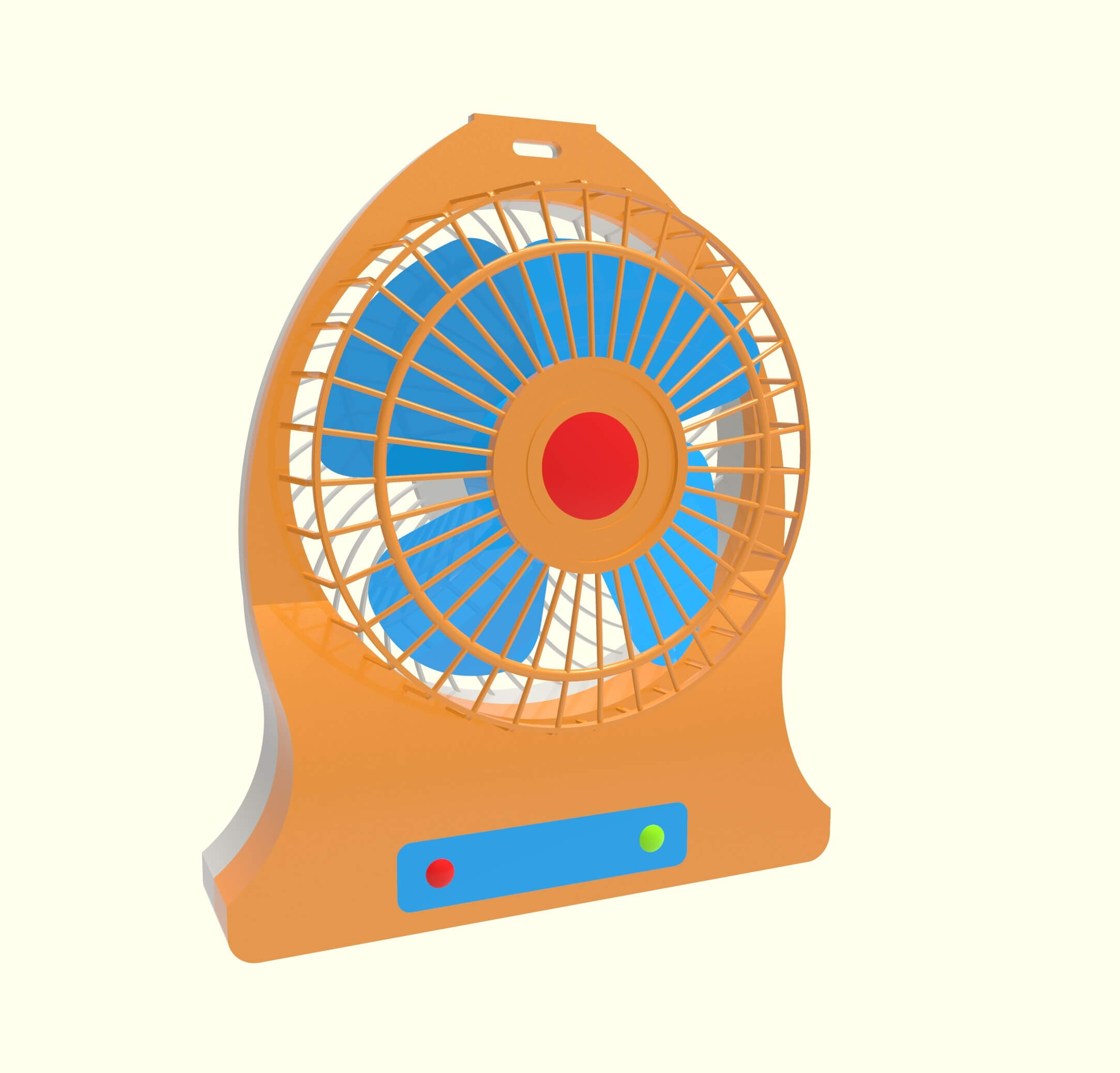 Battery Powered Fan 3D Model by CaddEdutec